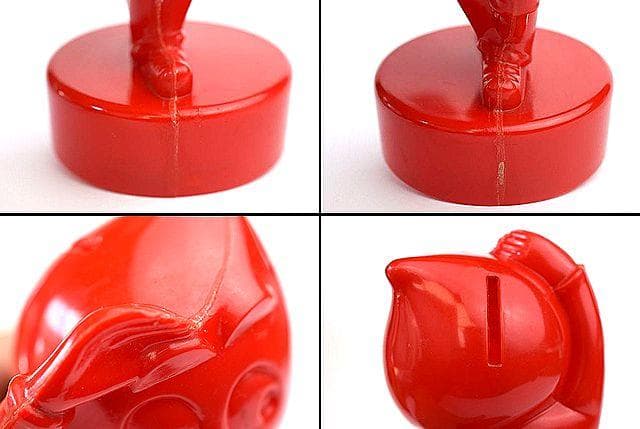 レア！ 1950’s ESSO エッソ オイルドロップ ビンテージ 貯金箱 赤色