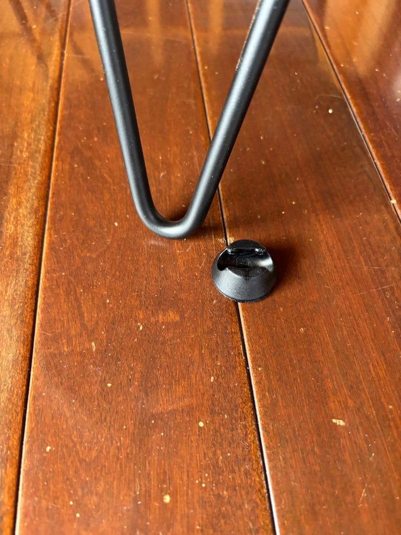 無垢材円形テーブル（ブラック脚） 丸太 サイドテーブル