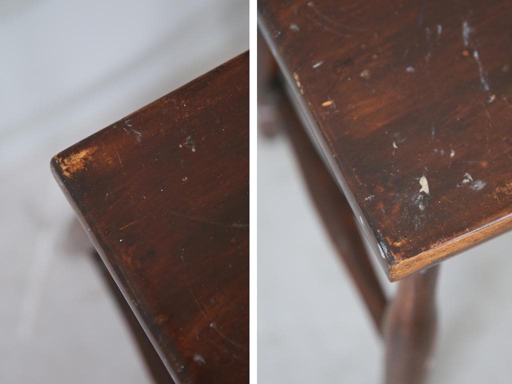 英国アンティーク木製スツール/椅子イス/チェア/花台/飾り棚(79-464)