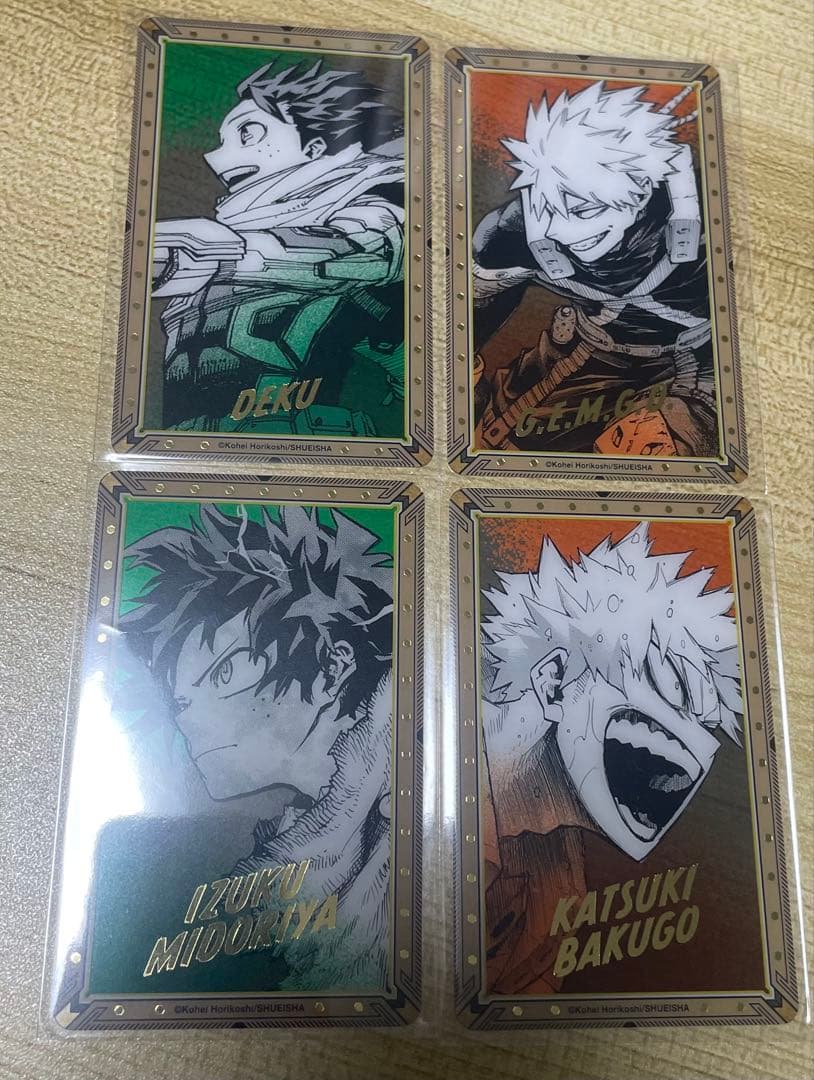 僕のヒーローアカデミア原画展 緑谷出久 爆豪勝己 箔押しクリアカード