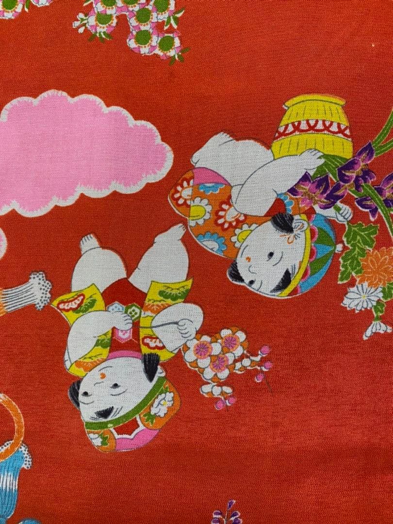 No.95正絹アンティーク子供着物しつけ糸付き着丈95センチ裄丈40センチ