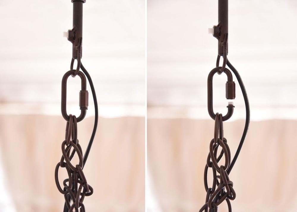 【LED付・簡単取付】8灯アンティーク調ブラウンシャンデリア