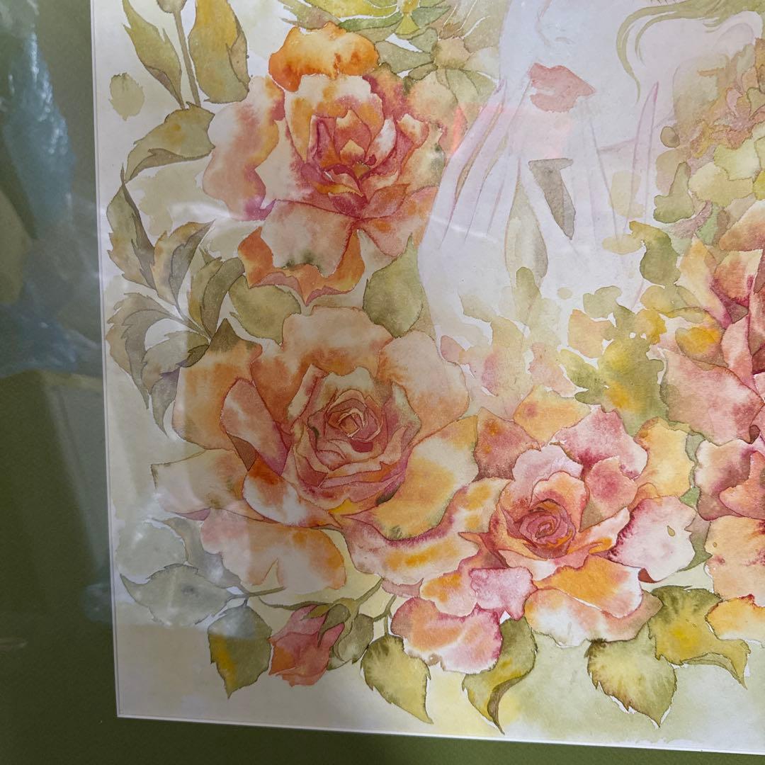 くげ じゅんこ 水彩画 サイン 額縁 付き 90×70cm - メルカリ