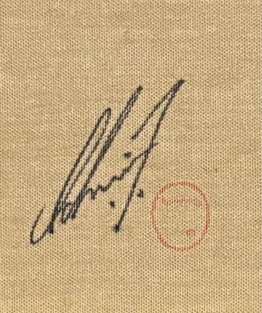 F4号】手描き油彩画 鶴田一郎 額縁 未使用額 サイン 落款 ノエビア