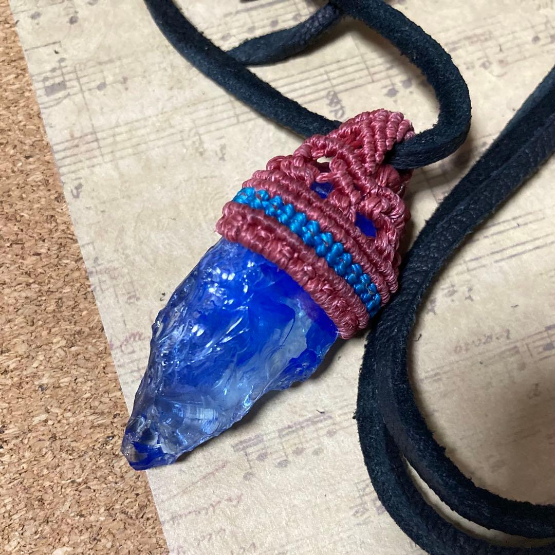 【即購入❌・ハンドメイド】アンダラクリスタル　マクラメ編みネックレス