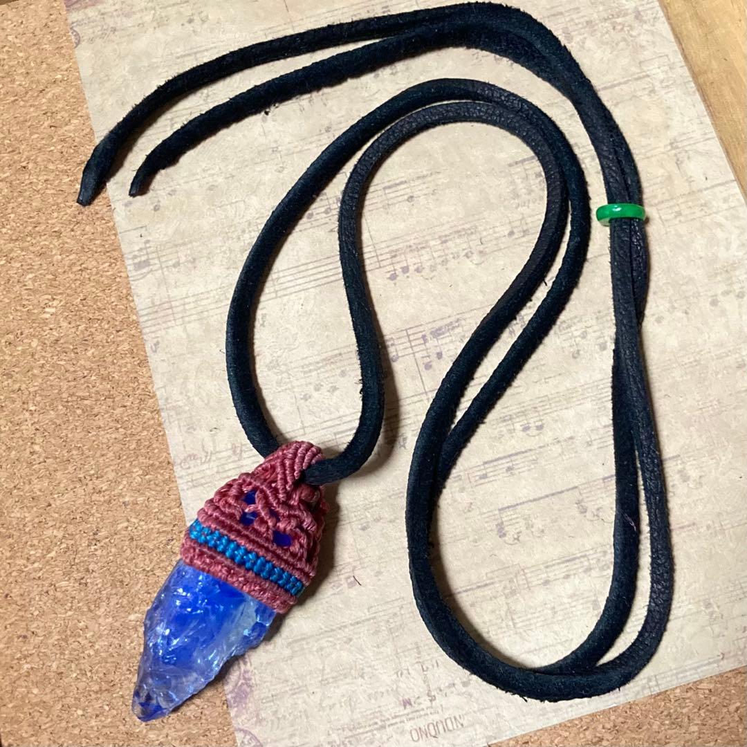 【即購入❌・ハンドメイド】アンダラクリスタル　マクラメ編みネックレス