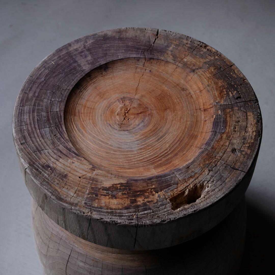 欅材 古い臼　木鉢 木皿 プランター オブジェ 古家具 古道具 アンティーク