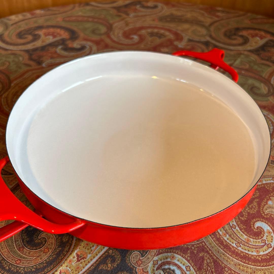 168◇DANSK 25cm 両手鍋フライパン パエリアパン 赤いホーロー廃盤品