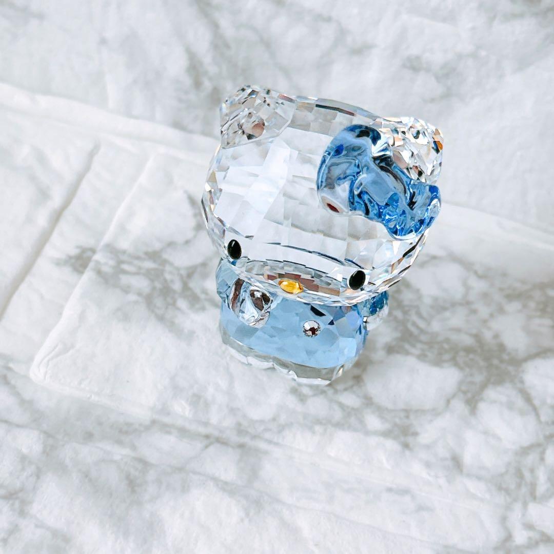 【美品】SWAROVSKI ハローキティ クリスタル　ブルーリボン