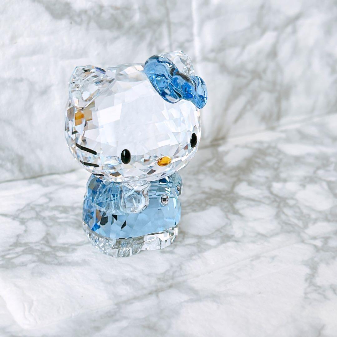 【美品】SWAROVSKI ハローキティ クリスタル　ブルーリボン