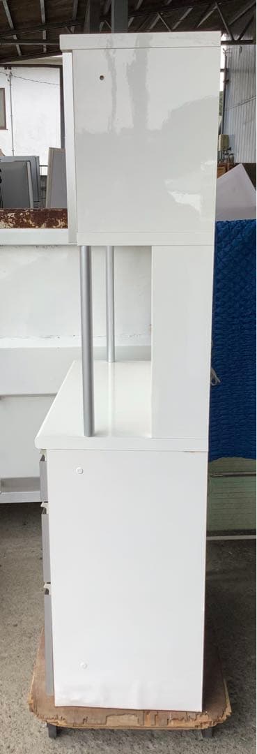 シギヤマ家具 キッチンボード レンジボード サンモア 幅80cm スライド棚有★