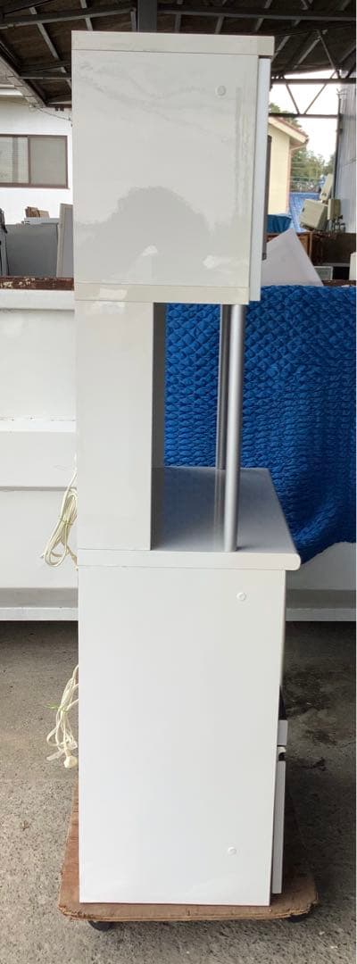 シギヤマ家具 キッチンボード レンジボード サンモア 幅80cm スライド棚有★