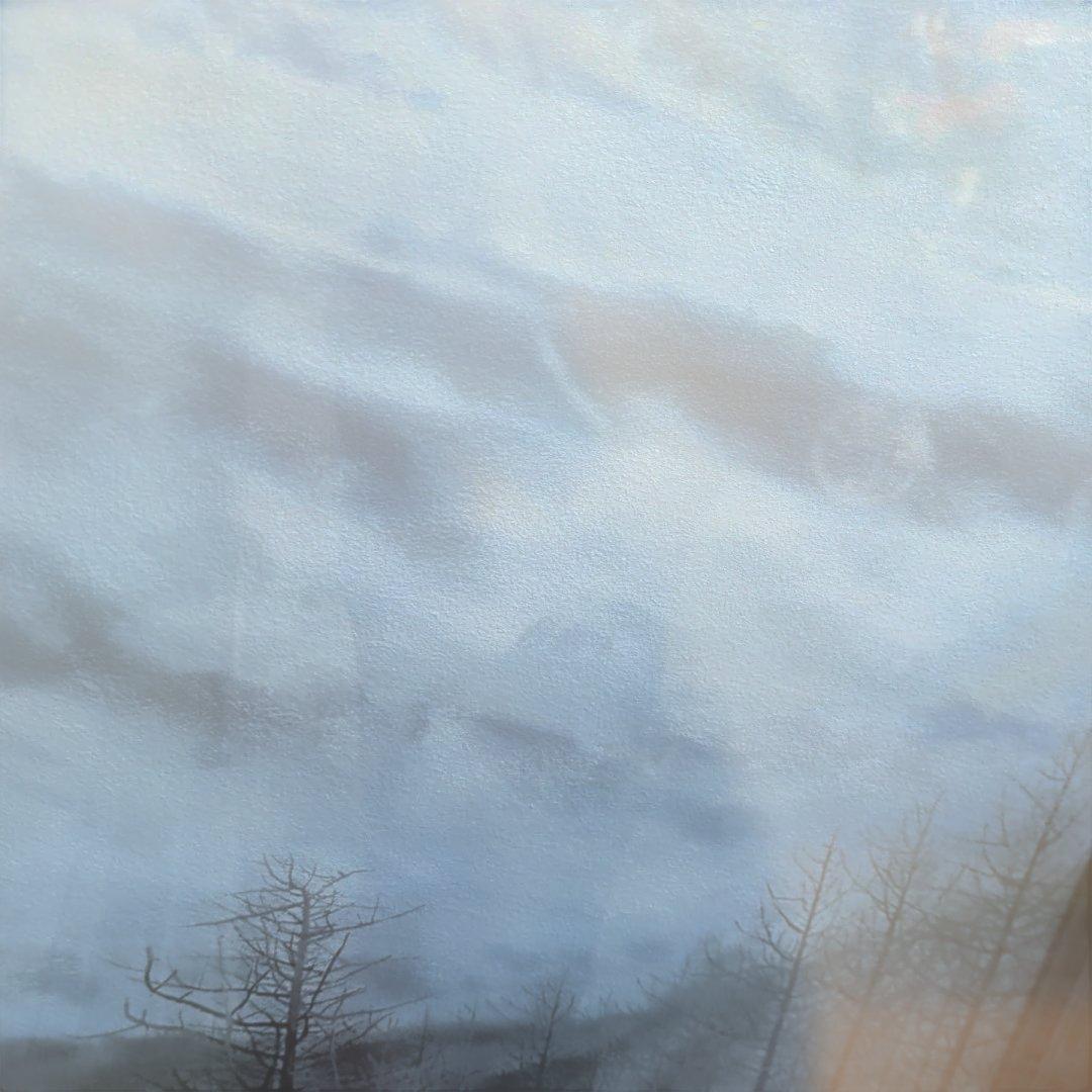 南部陽一郎　厳峰富士 　朝富士　日本画 木製フレーム　油絵