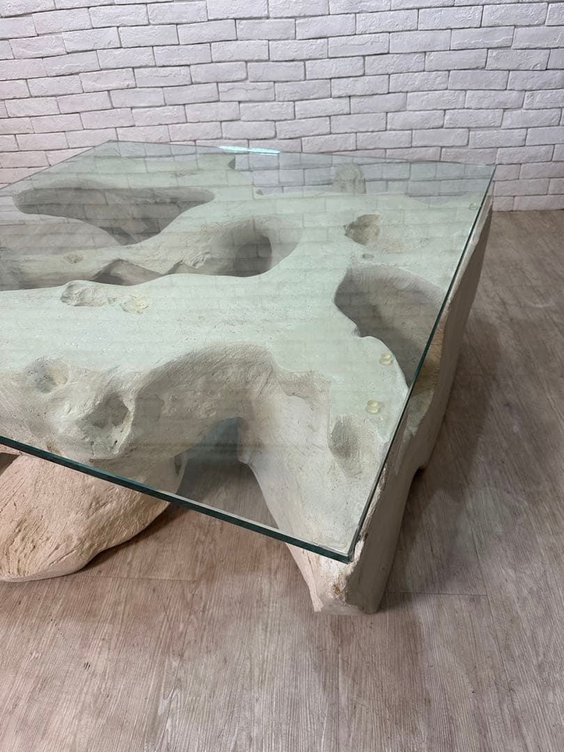 【東京都内23区配送無料】　アメリカ　輸入品　センターテーブル　ガラス　リビング