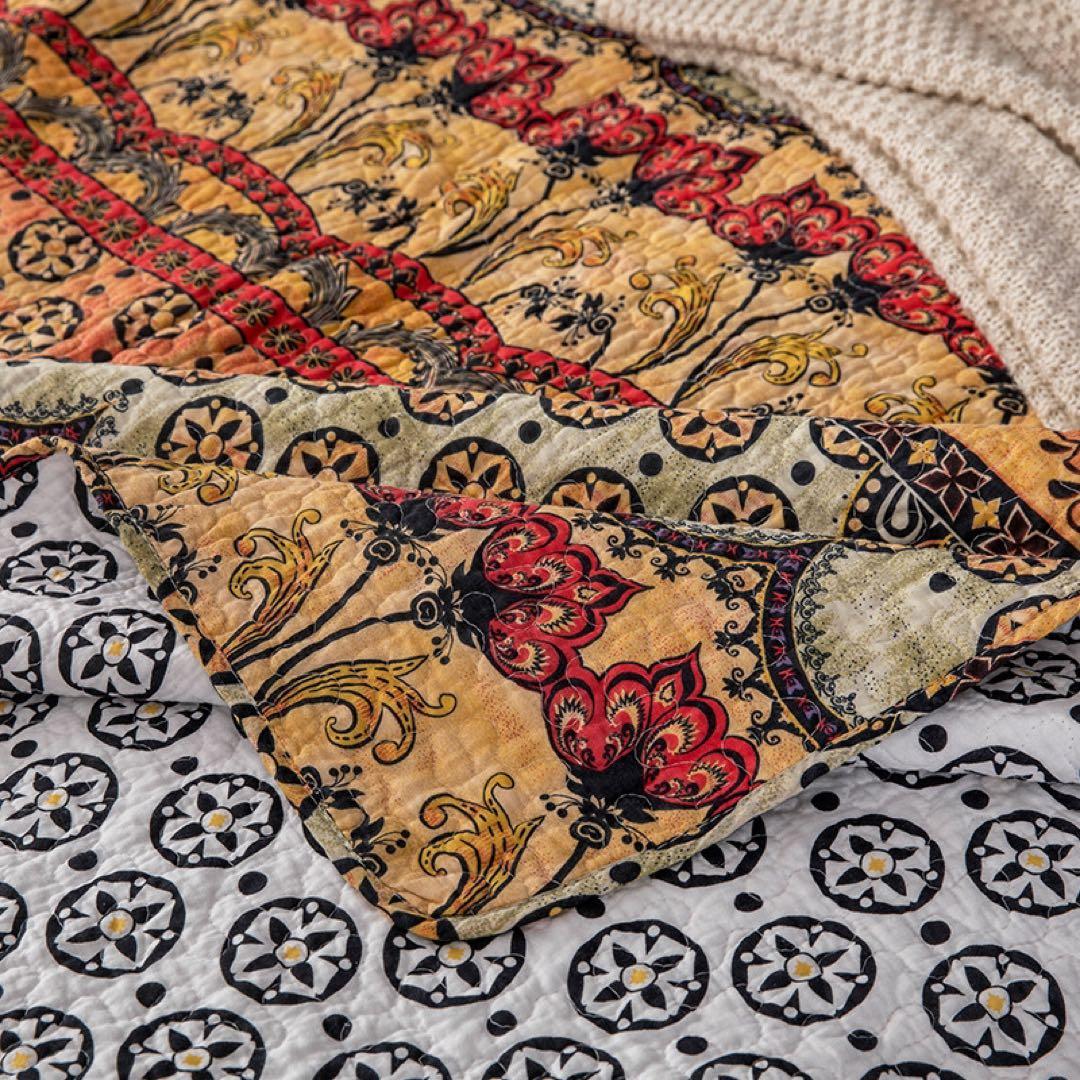 キルトベッドカバー3点セット綿マルチカバー キルティング 112