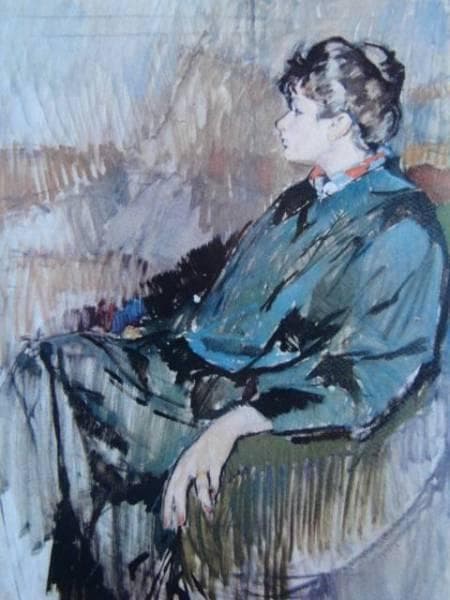 小磯良平、【フランスの女】、希少な大判額装用画集より、美品、新品