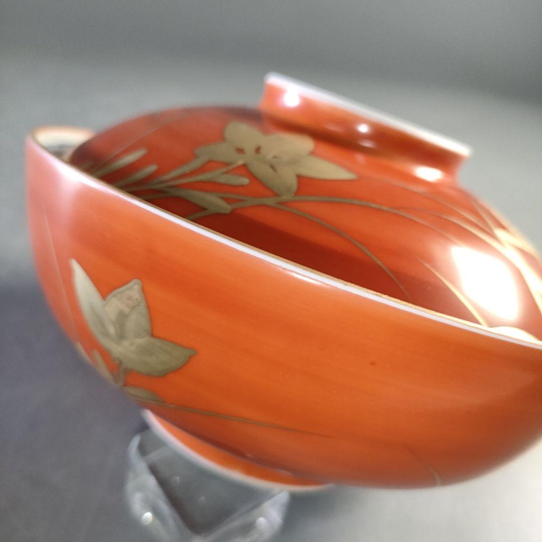 A1277-10/幸兵衛窯/加藤卓男/金欄手蓋向付5客/蓋茶碗/茶道具/懐石道具