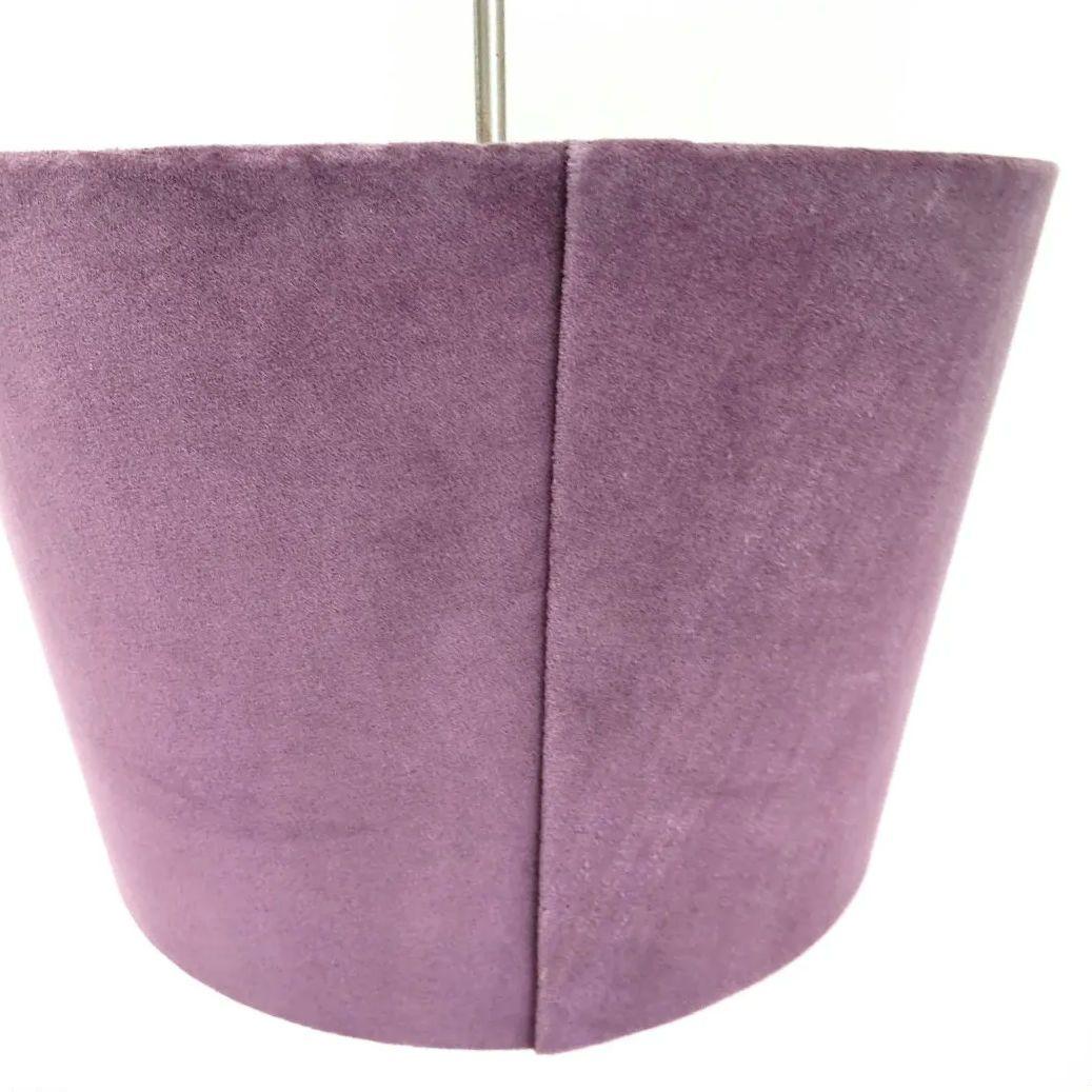 ドラムシェード　天井照明　ルームランプ　ライト　パープル　ベロア　ヴィンテージ