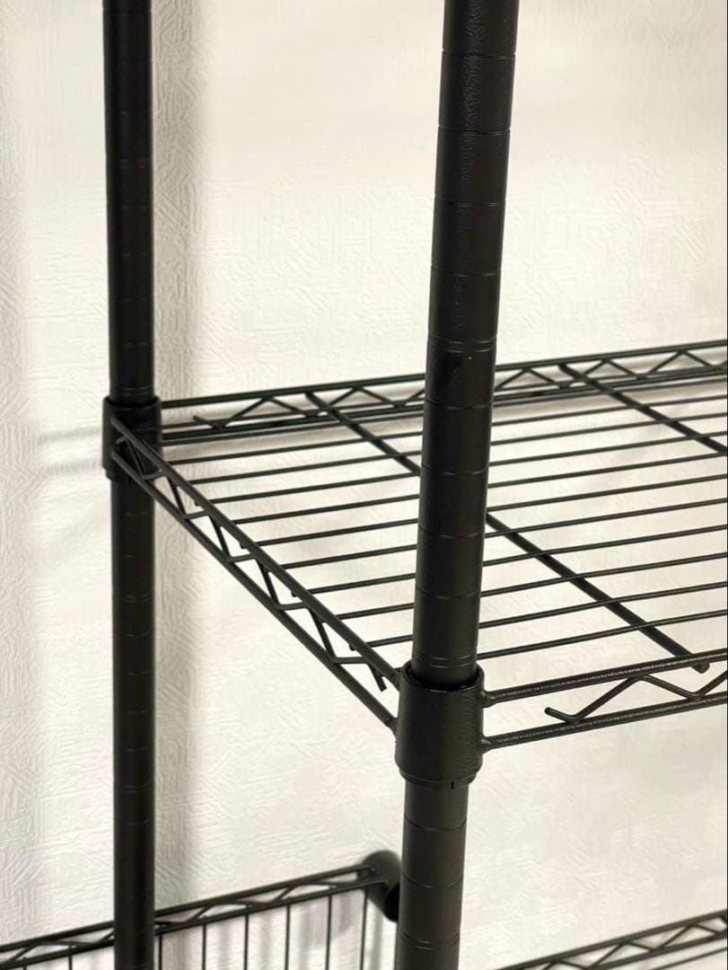 【美品】ルミナス ノワール 5段 スチールラック & ウッドシート