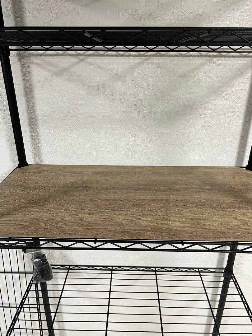 【美品】ルミナス ノワール 5段 スチールラック & ウッドシート