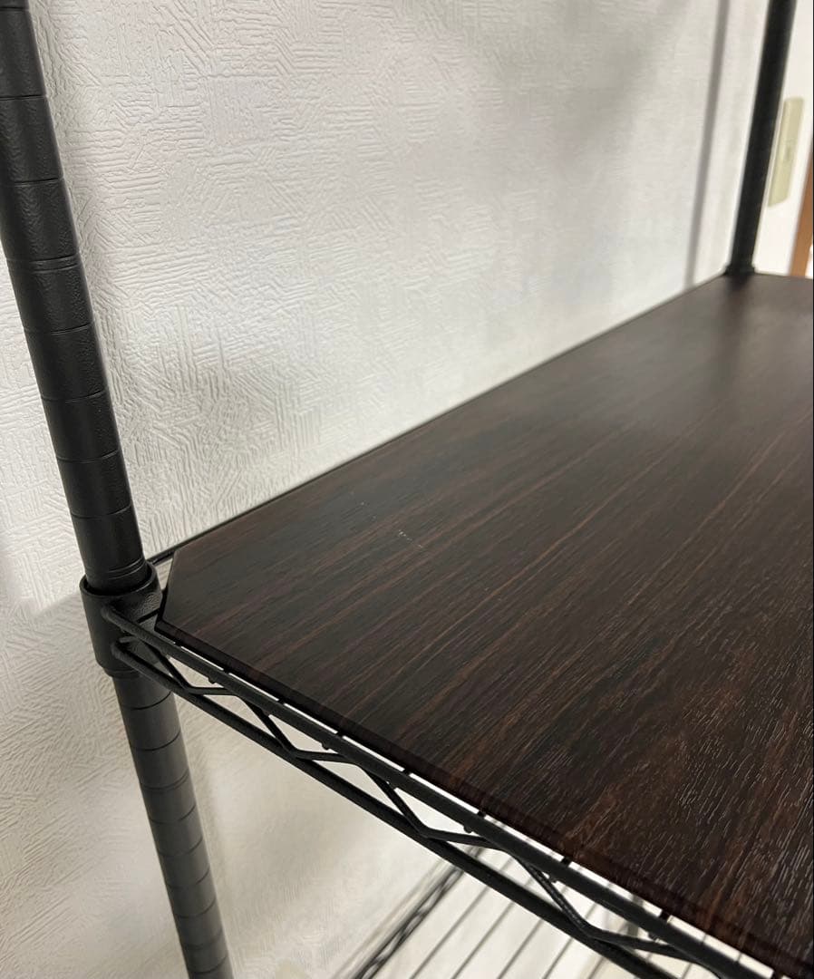 【美品】ルミナス ノワール 5段 スチールラック & ウッドシート