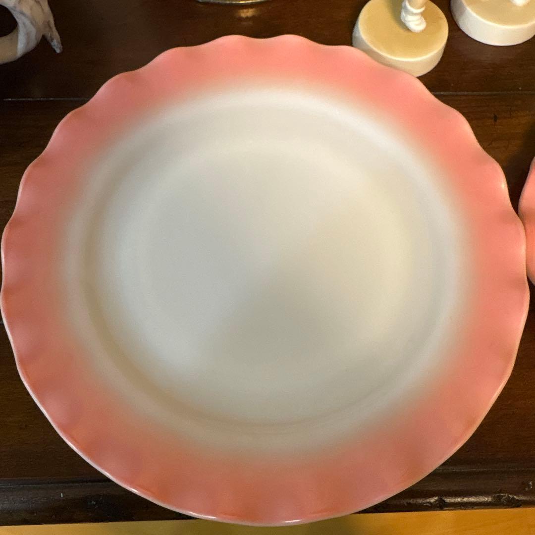 アメリカビンテージ ヘーゼルアトラス リップル カップ＆ソーサー プレートセット