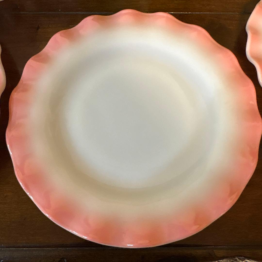 アメリカビンテージ ヘーゼルアトラス リップル カップ＆ソーサー プレートセット