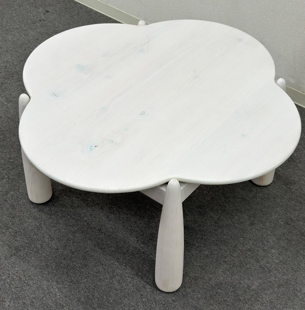 広松木工■WFキッズハイテーブル077　ホワイト　ヒノキ無垢材　センターテーブル