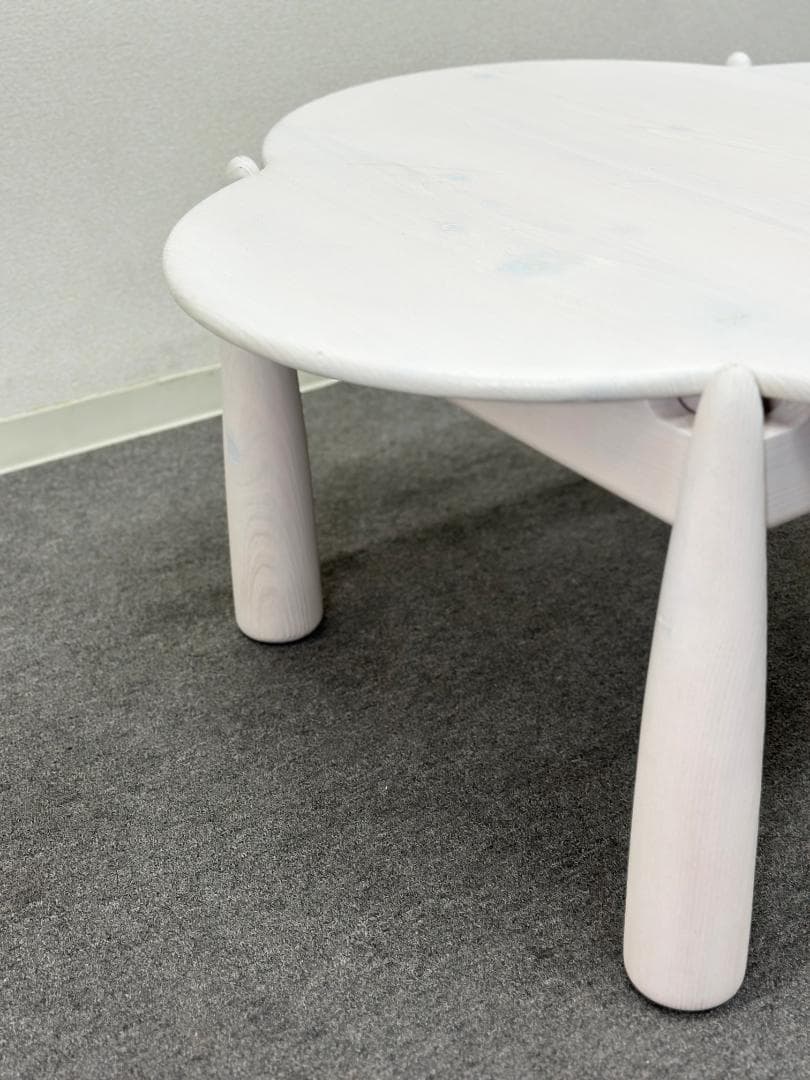 広松木工■WFキッズハイテーブル077　ホワイト　ヒノキ無垢材　センターテーブル