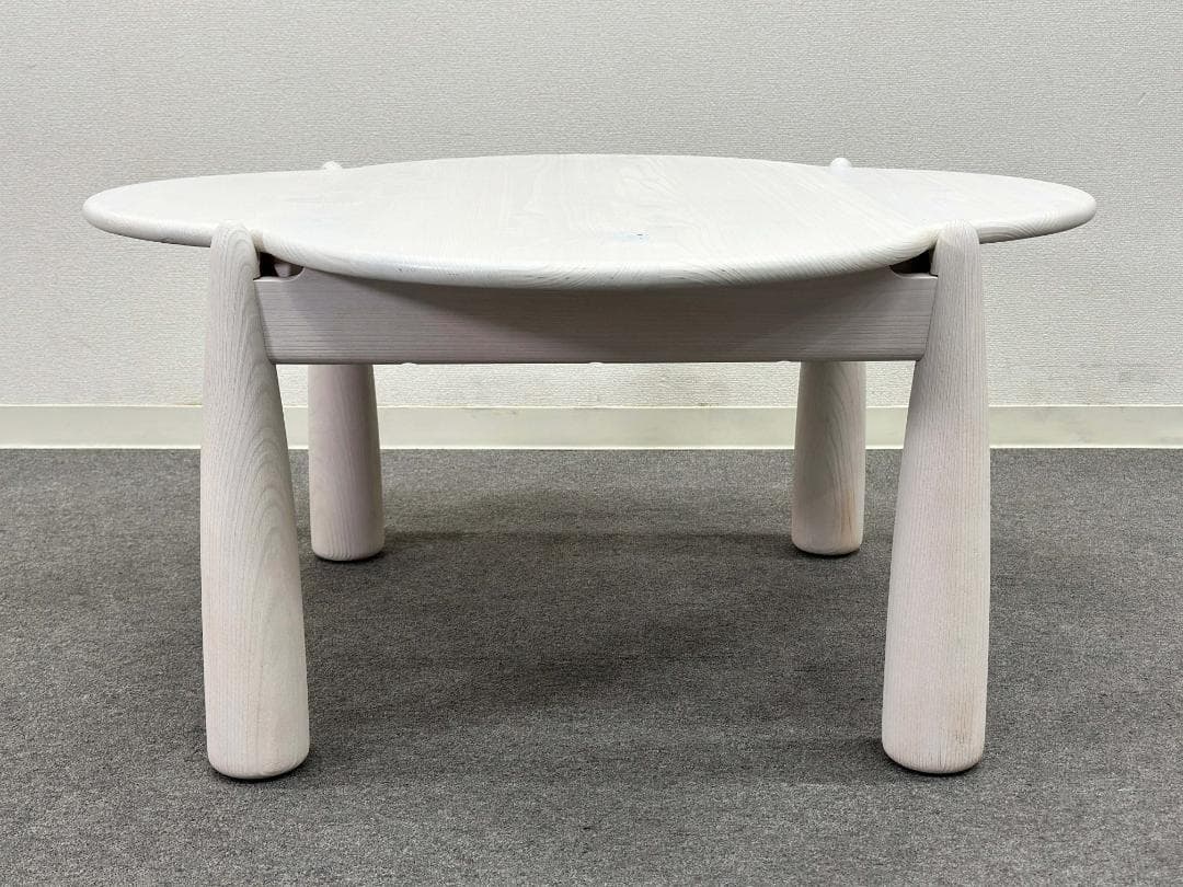 広松木工■WFキッズハイテーブル077　ホワイト　ヒノキ無垢材　センターテーブル
