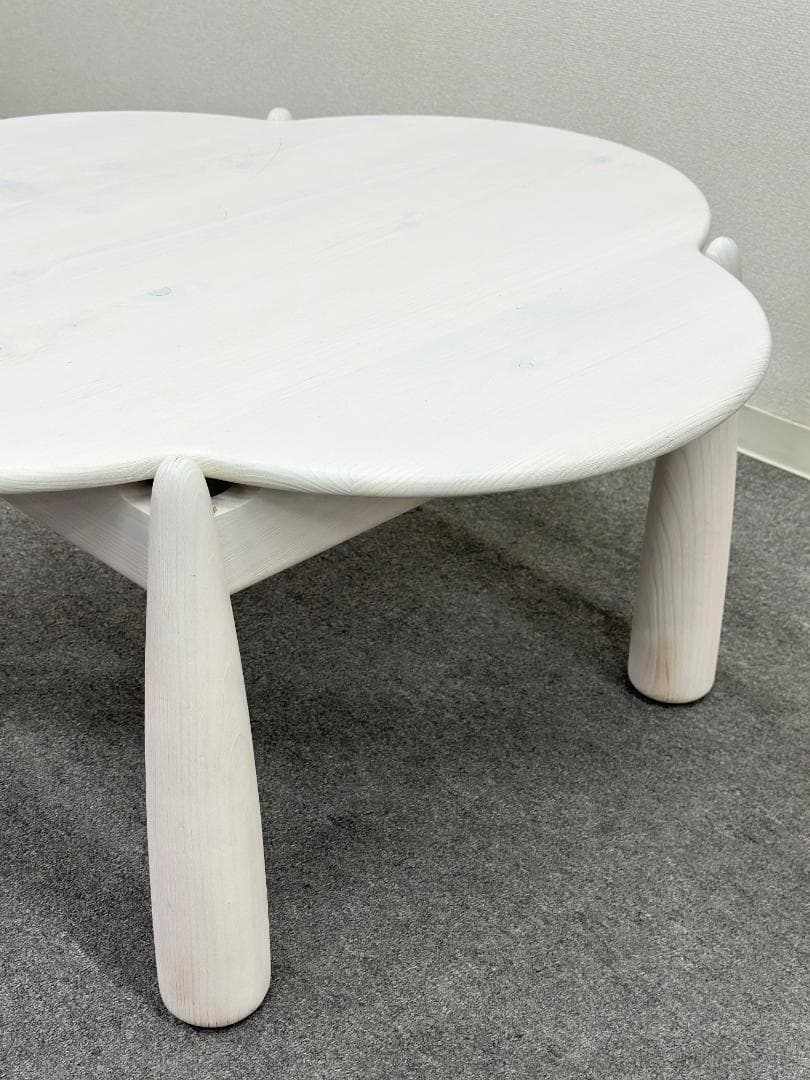 広松木工■WFキッズハイテーブル077　ホワイト　ヒノキ無垢材　センターテーブル