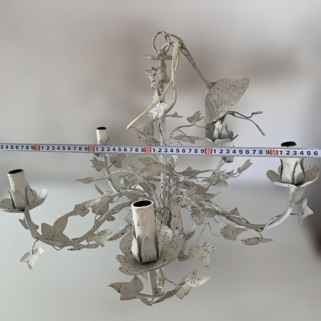 [イトキン]ホワイト　天井照明　 シャンデリア 5灯 シャビーチック