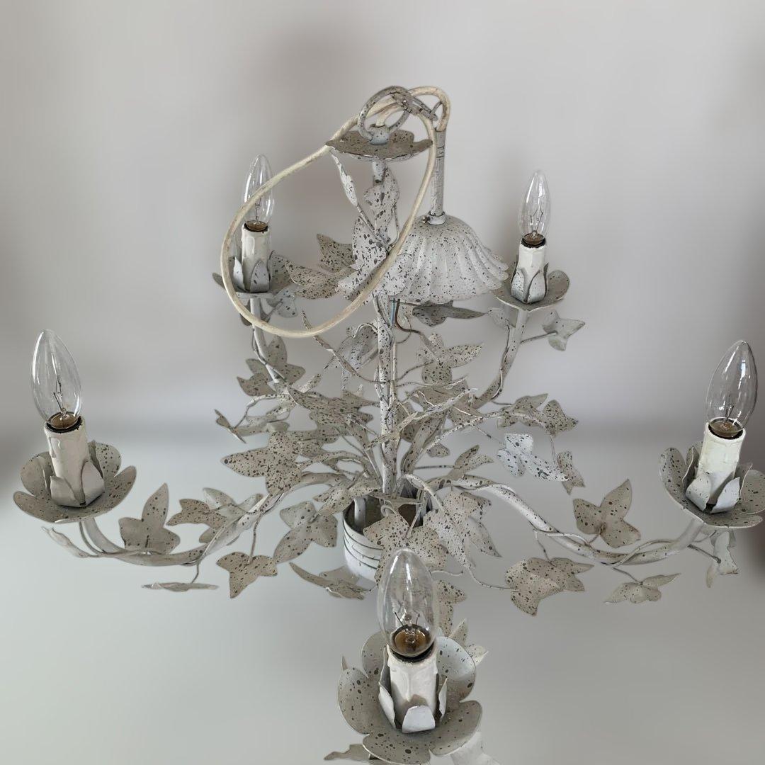 [イトキン]ホワイト　天井照明　 シャンデリア 5灯 シャビーチック