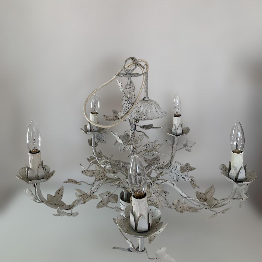 [イトキン]ホワイト　天井照明　 シャンデリア 5灯 シャビーチック