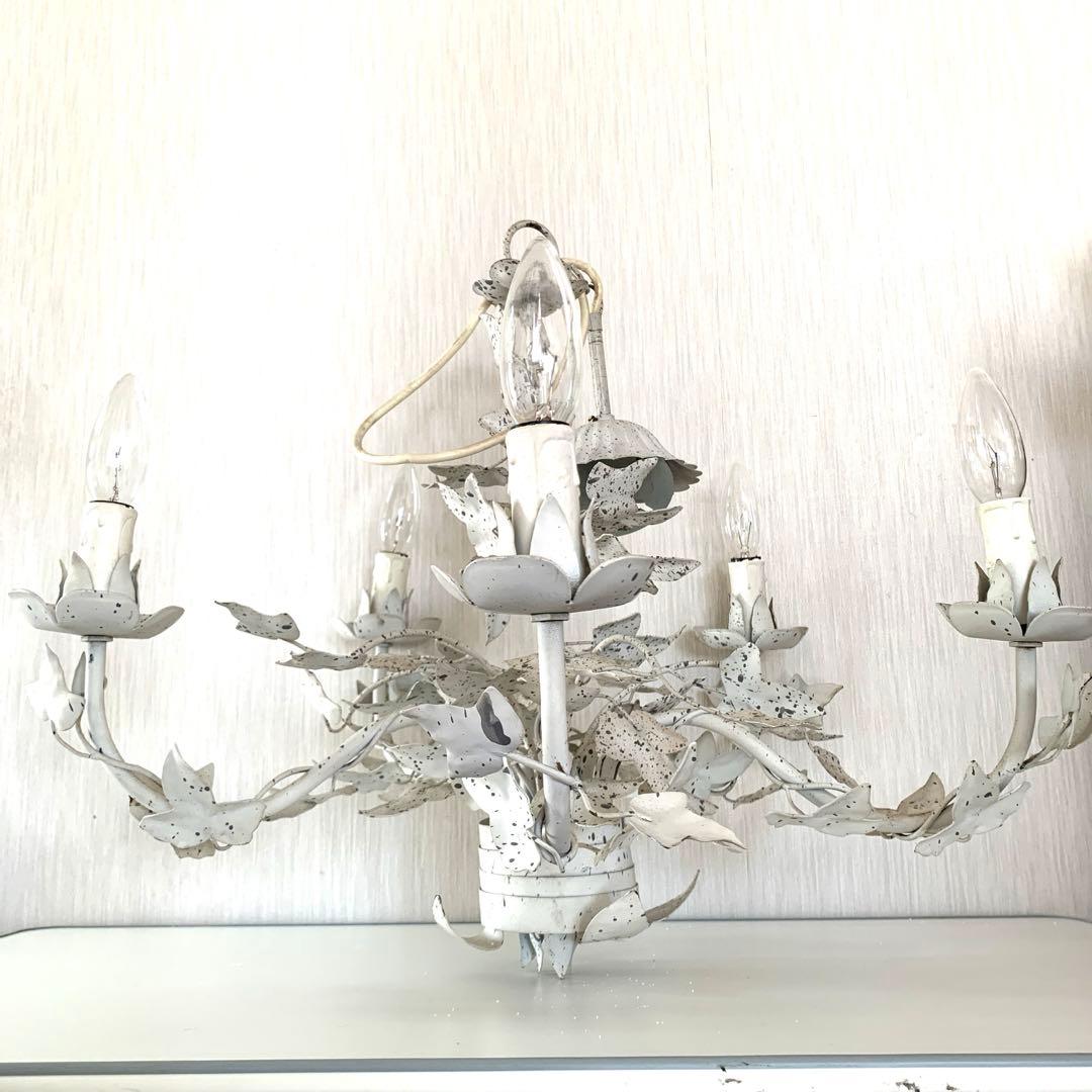 [イトキン]ホワイト　天井照明　 シャンデリア 5灯 シャビーチック