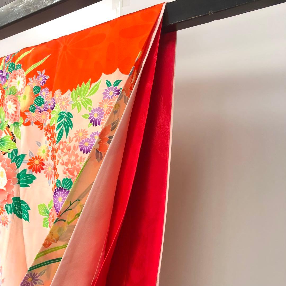 子供着物 お宮参り 七五三 祝着 襦袢付 鳥 花柄模様 金駒刺繍 CK-7388