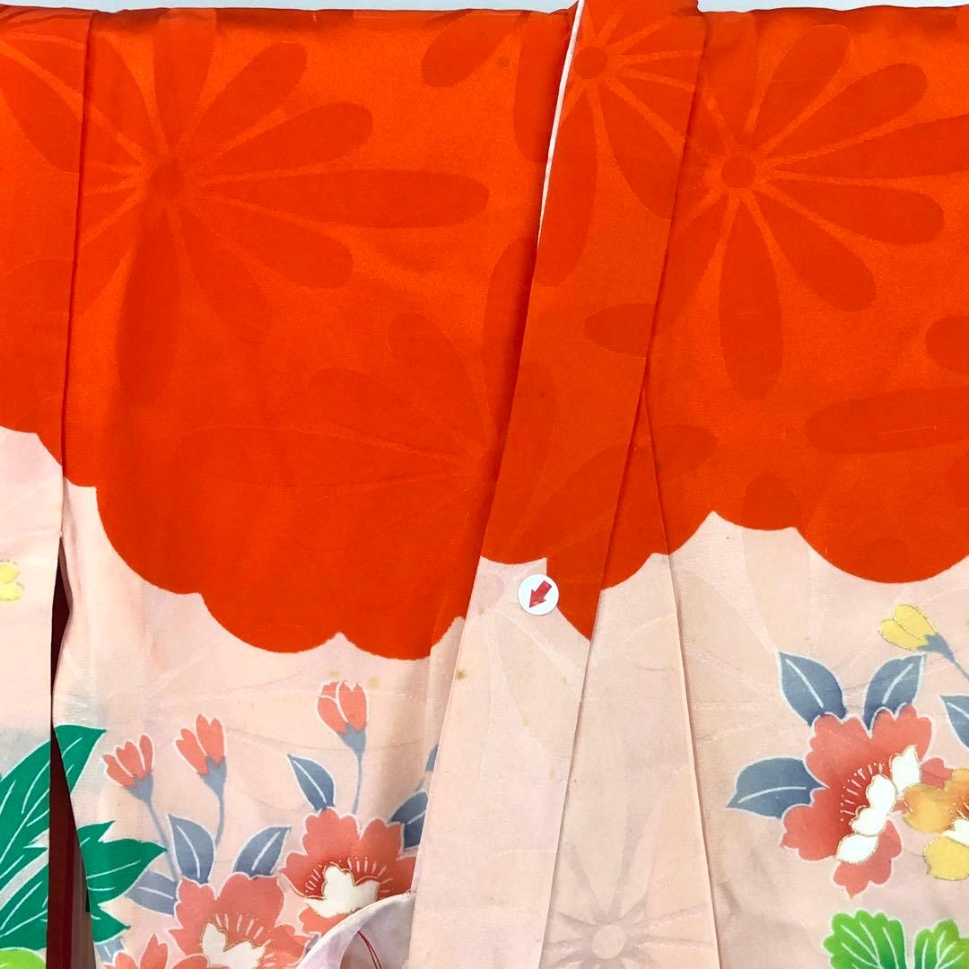 子供着物 お宮参り 七五三 祝着 襦袢付 鳥 花柄模様 金駒刺繍 CK-7388