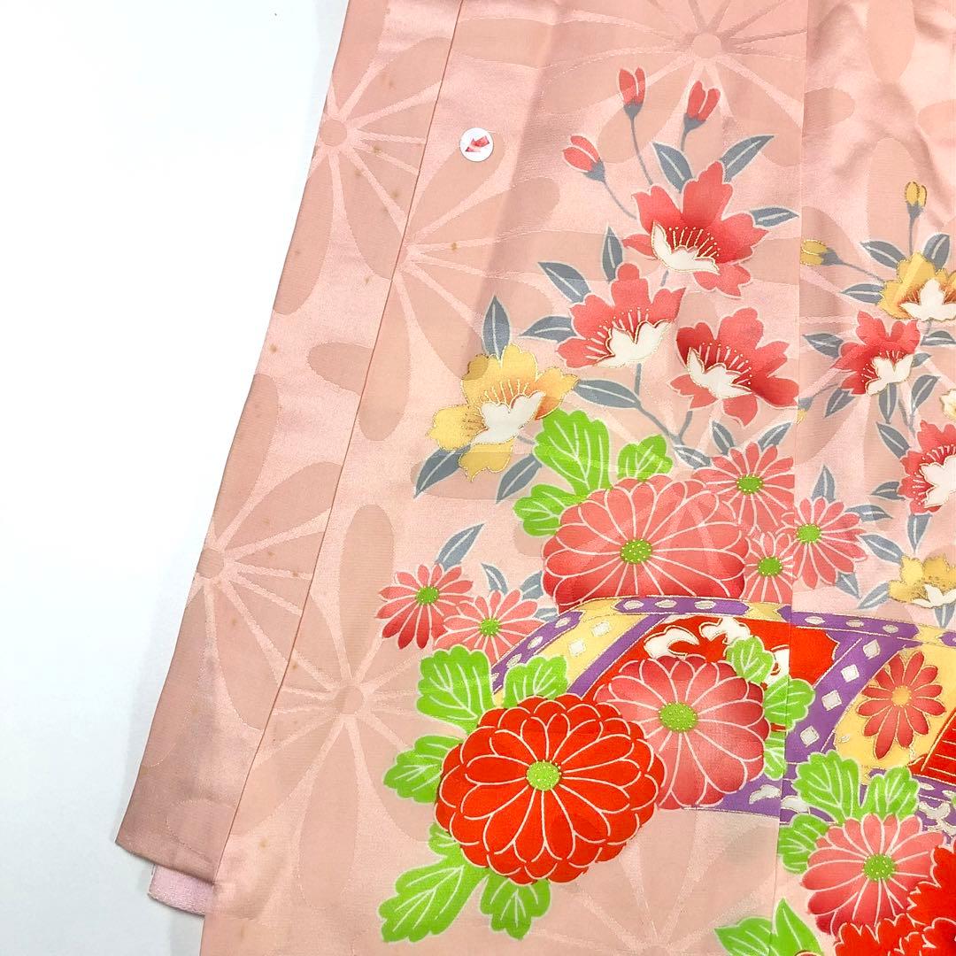 子供着物 お宮参り 七五三 祝着 襦袢付 鳥 花柄模様 金駒刺繍 CK-7388