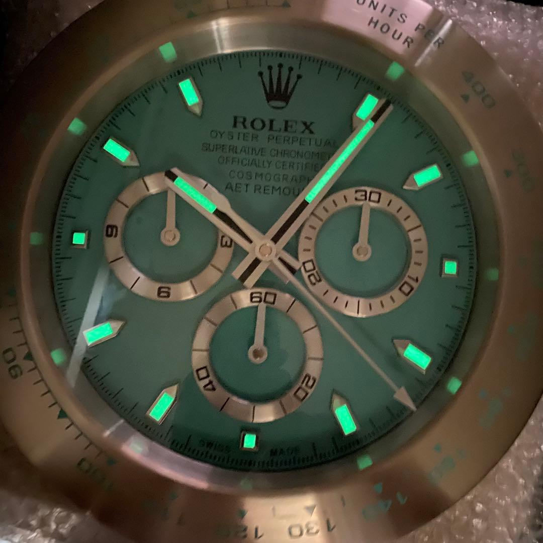 海外販促品 新品 ROLEX掛け時計 デイトナ シルバー ／ブルー　美しいです⭐︎