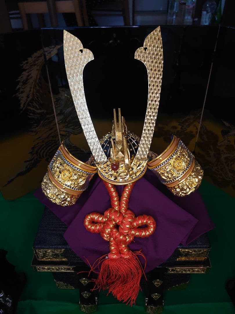 五月人形  正絹威 兜  秀月作 美品