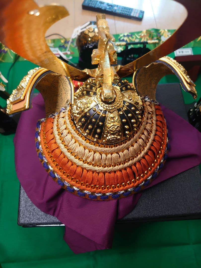 五月人形  正絹威 兜  秀月作 美品