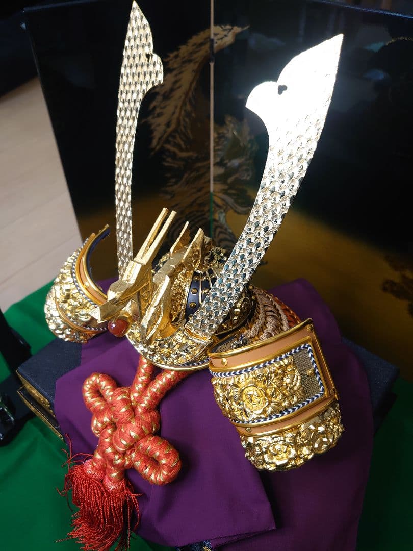 五月人形  正絹威 兜  秀月作 美品