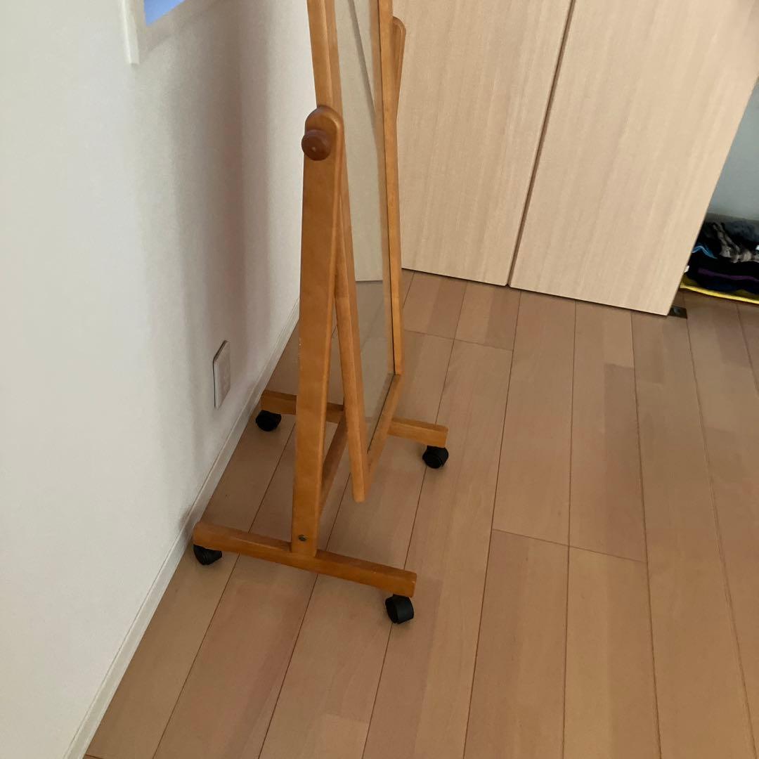 ニトリ　NITORI 木製キャスター付き　全身鏡　全身ミラー