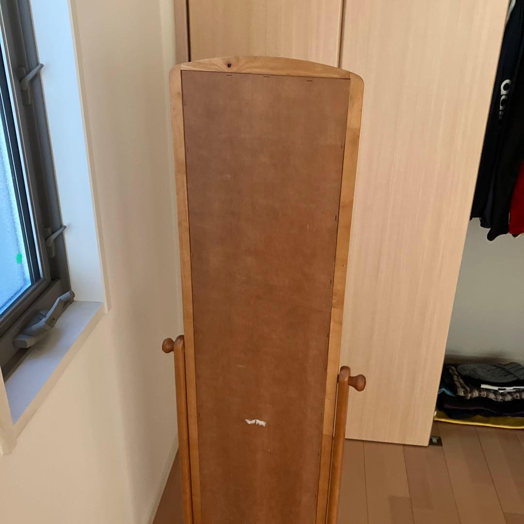 ニトリ　NITORI 木製キャスター付き　全身鏡　全身ミラー