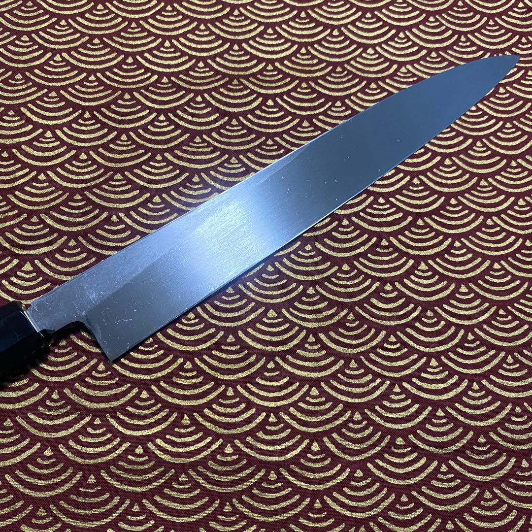 左 堺味正作 本霞 白鋼 柳刃 8寸 240mm 水牛八角柄