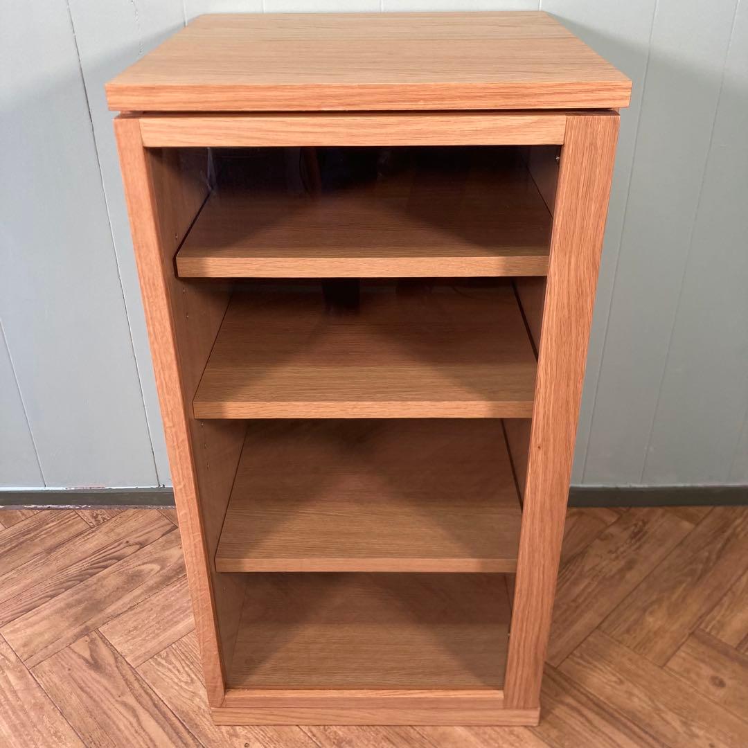 【美品級】無印良品　木製キャビネット　ガラス扉　スリム