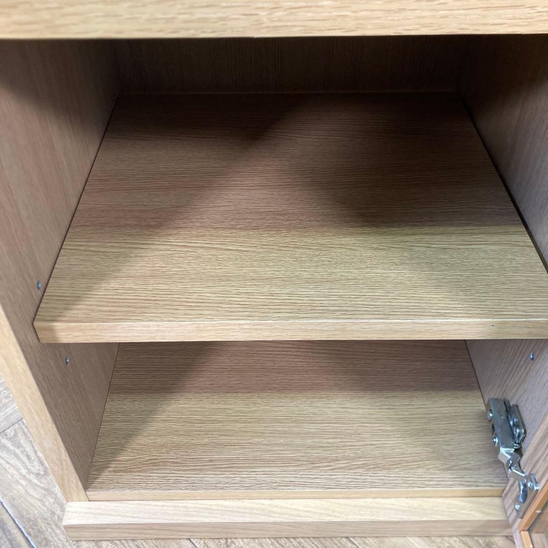 【美品級】無印良品　木製キャビネット　ガラス扉　スリム