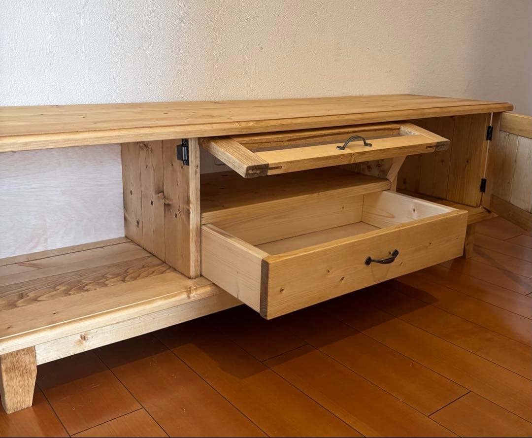 テレビ台 AVボード ハンドメイド120cmサイズ パイン無垢材