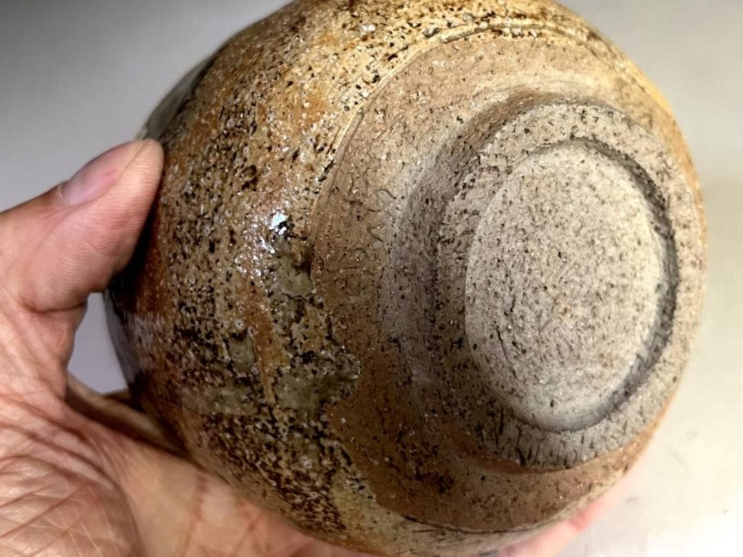 茶碗□古い伊賀焼 涙痕茶わん お茶道具 ぐい呑み酒器 古美術