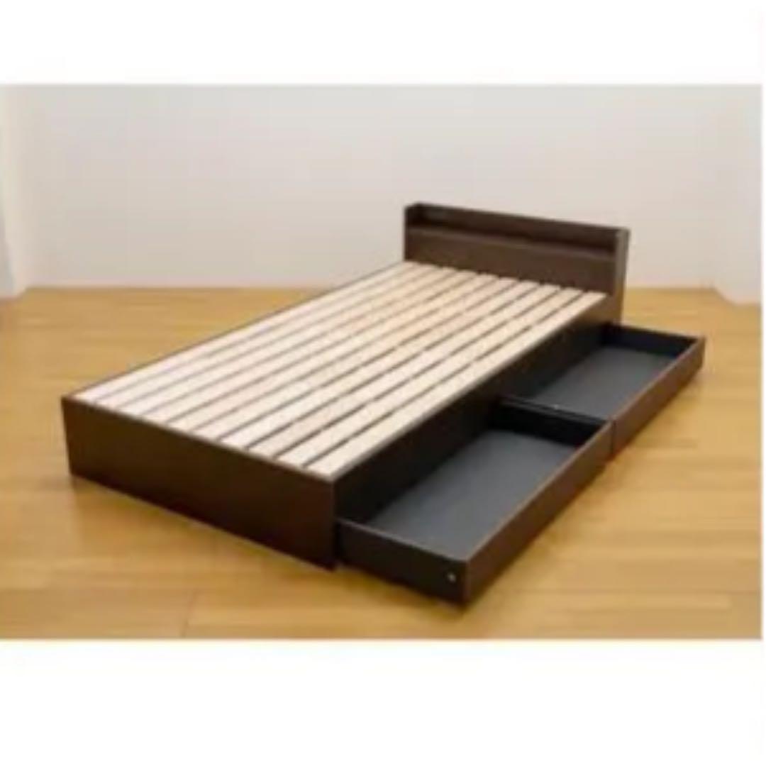 【送料無料】Alta　コンセント＆引き出し付きシングルベッド